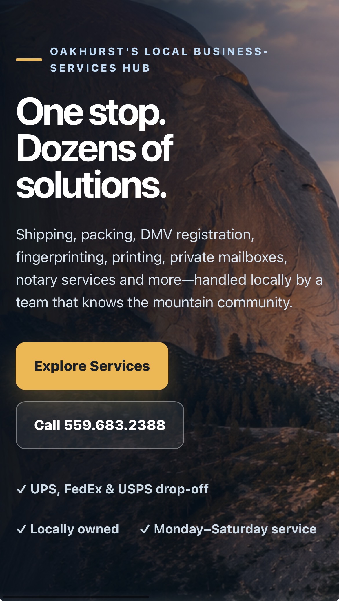 Oakhurst Business Center website preview