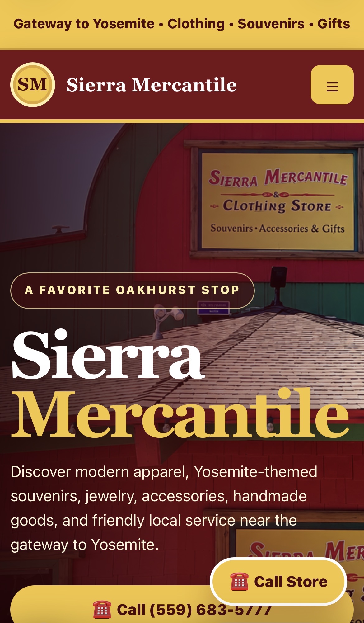 Sierra Mercantile website preview