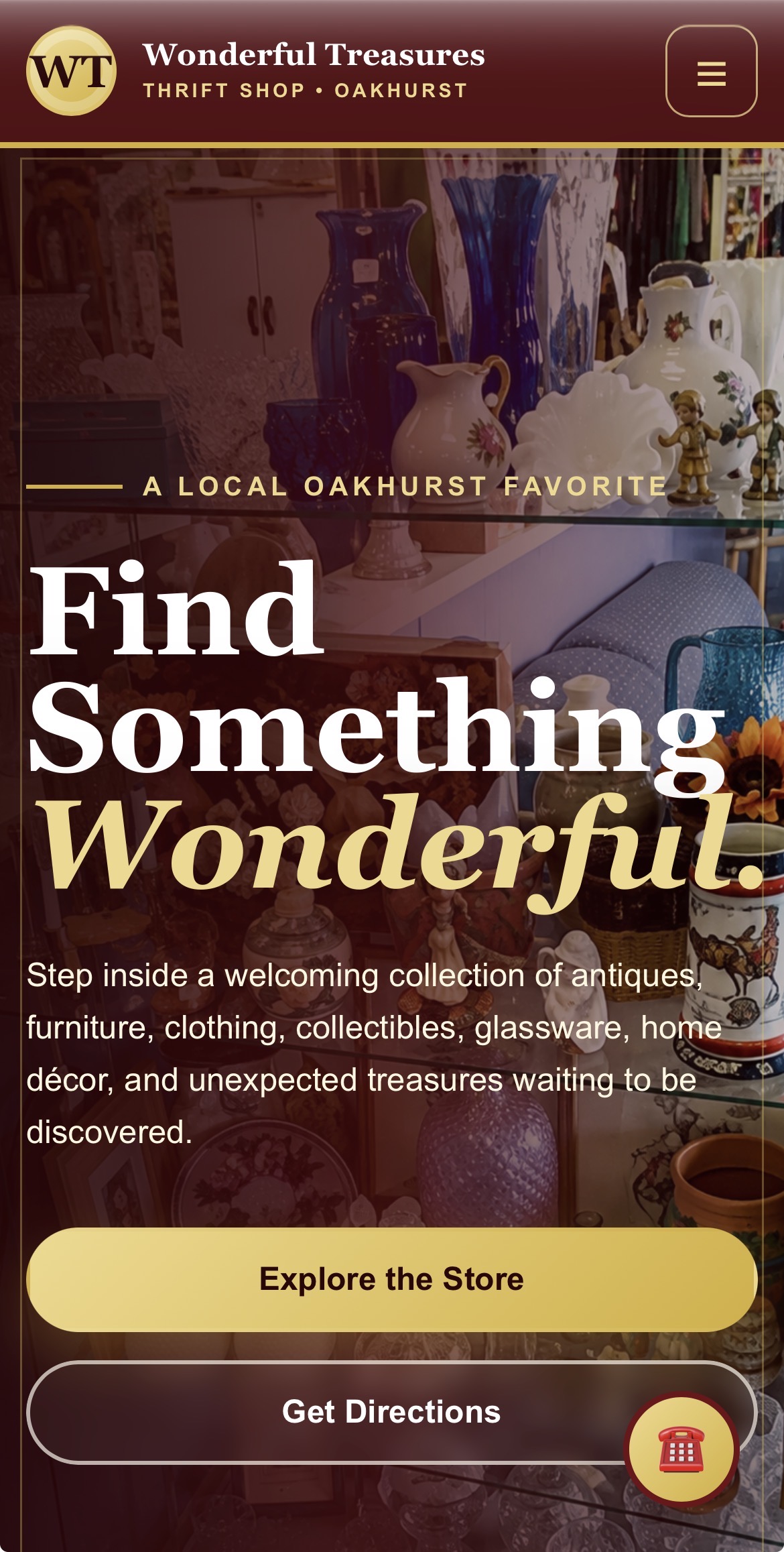 Wonderful Treasures website preview